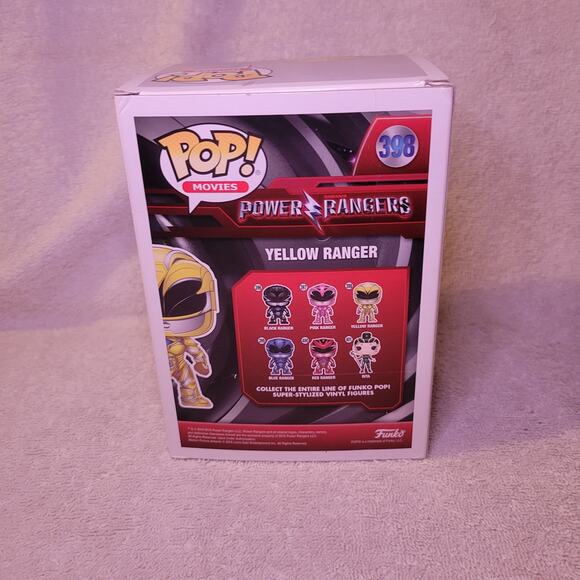 Funko POP Movies Power Rangers Yellow Ranger Toy Figure Number 398 - Picture 5 of 8